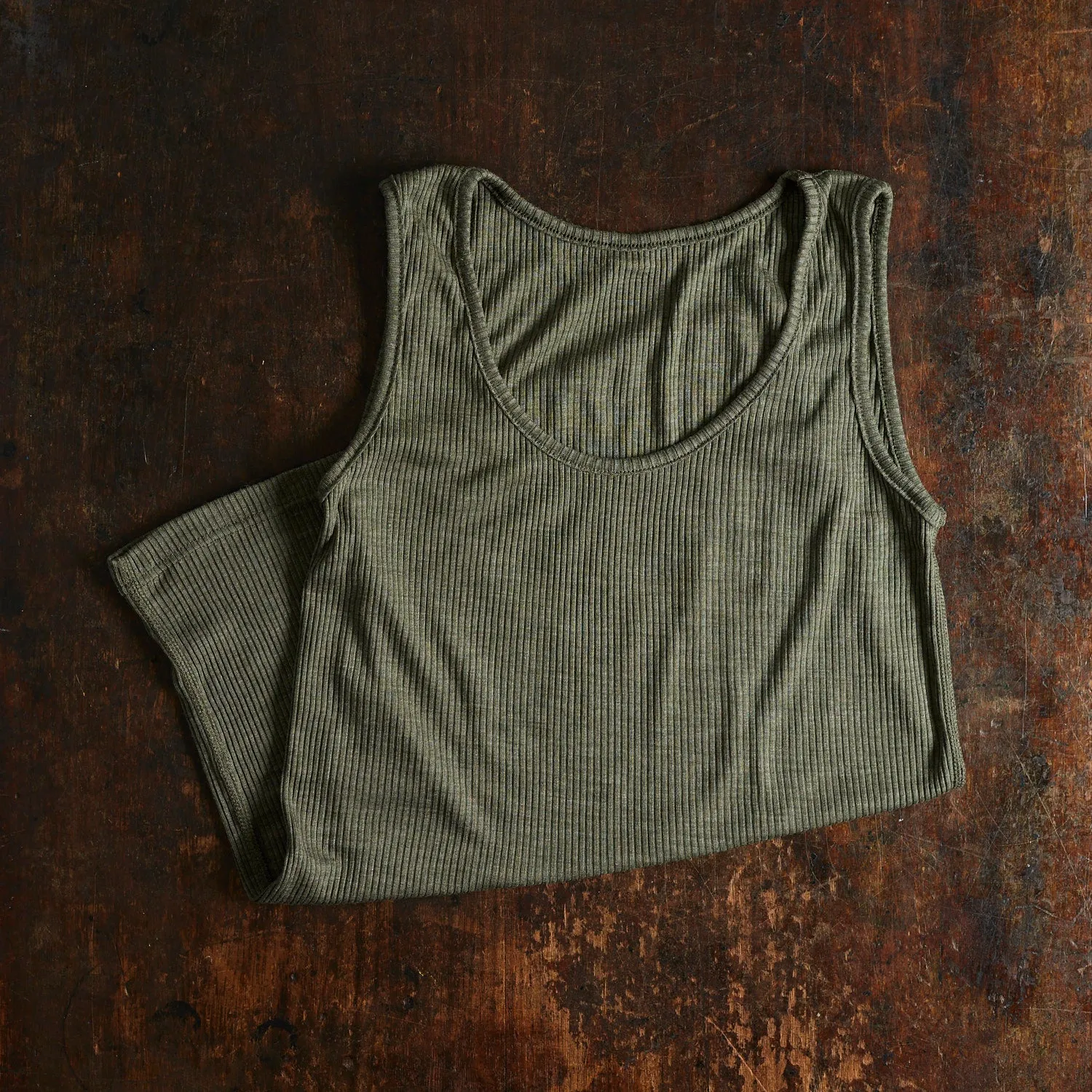 Womens Wool/Silk Sleeveless Vest - Jade