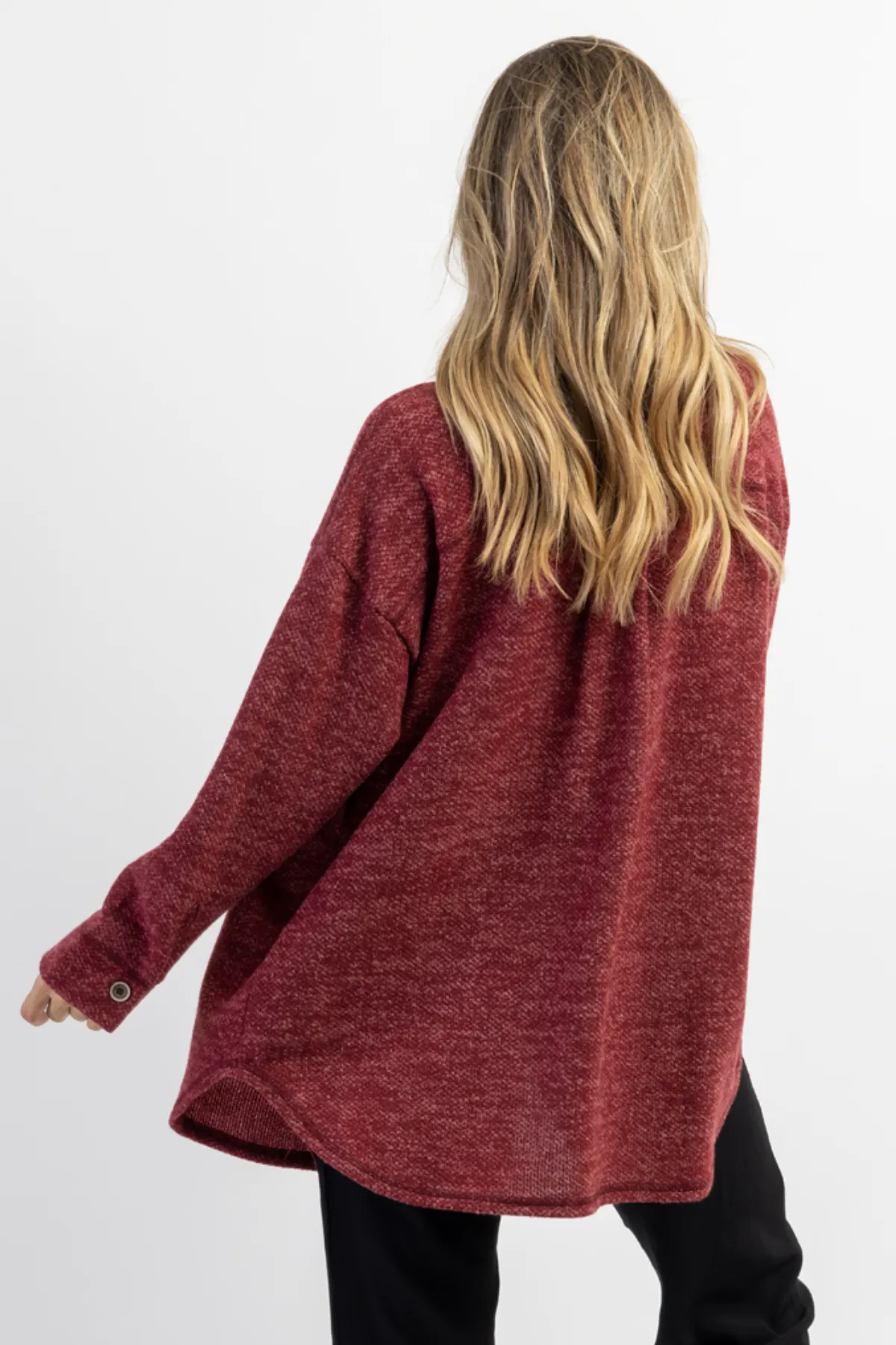 WOODSTOCK BURGUNDY RELAXED SHIRT JACKET