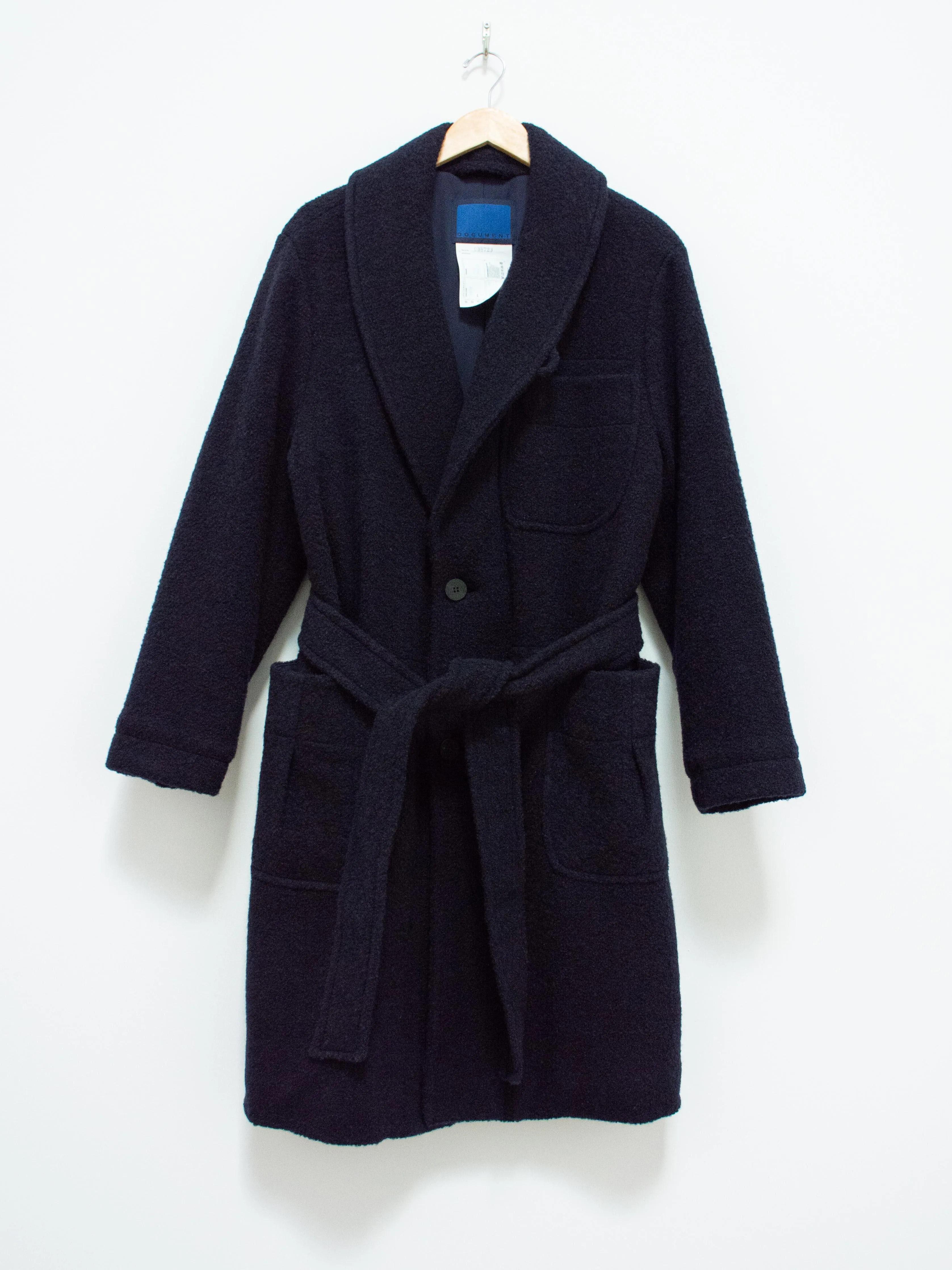 Wool Boucle Coat - Navy