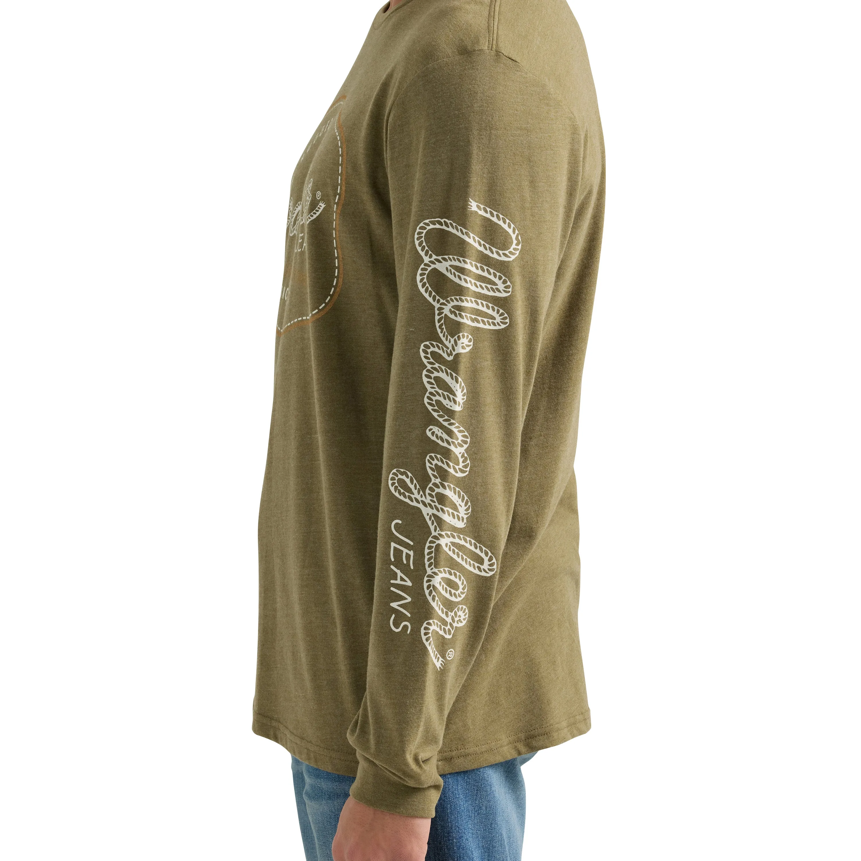 Wrangler Men's Graphic Long Sleeve - Burnt Olive