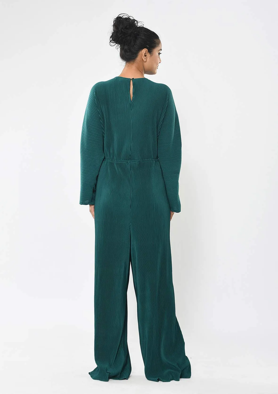 Wrap Front Pleated Jumpsuit