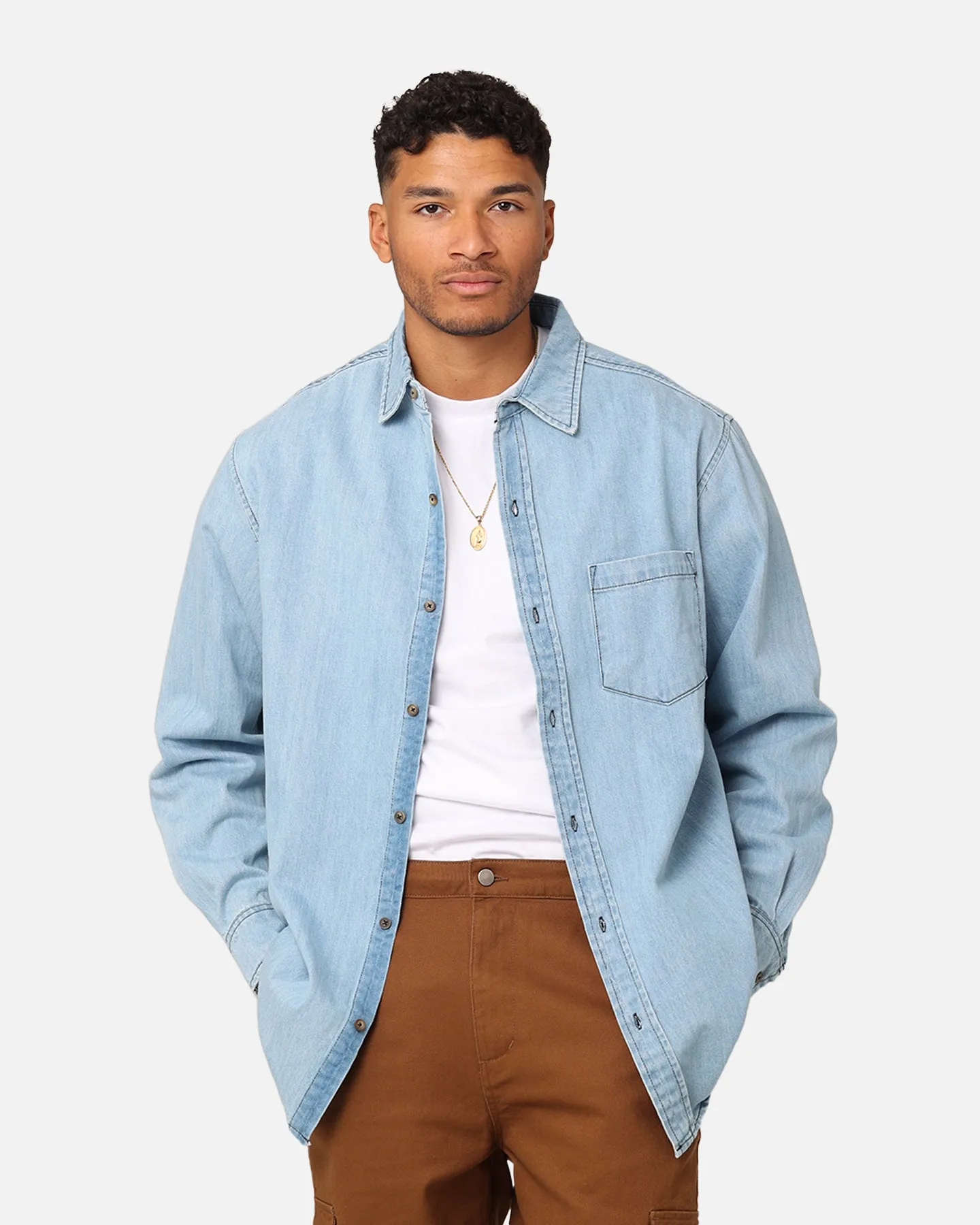 XXIII Classic Denim Shacket Denim Blue