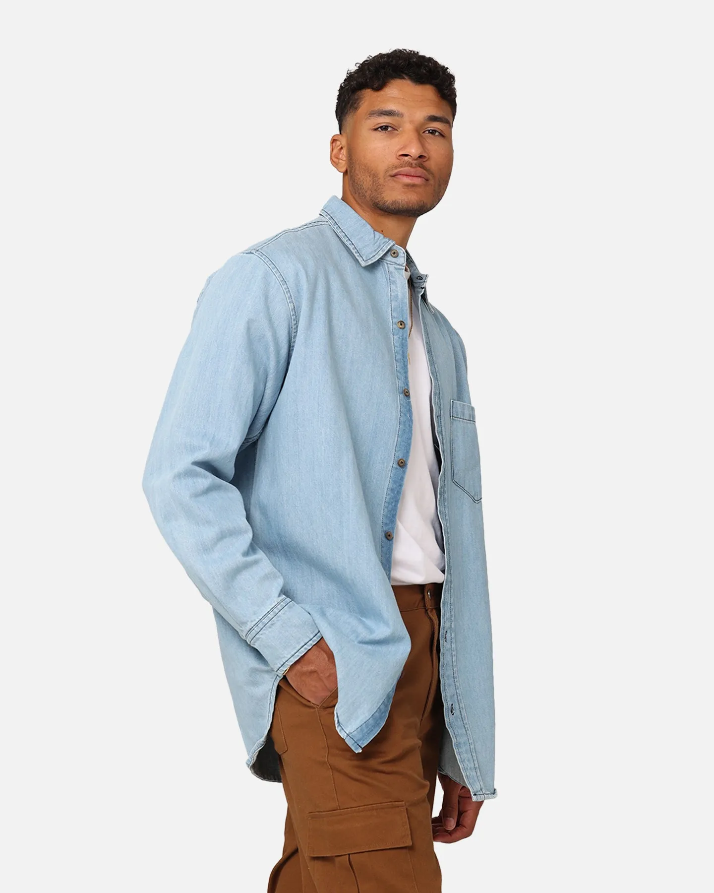 XXIII Classic Denim Shacket Denim Blue